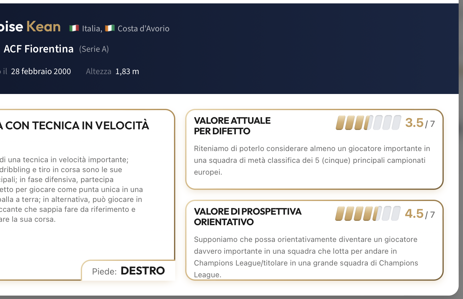 Analisi e Valutazione Profilo